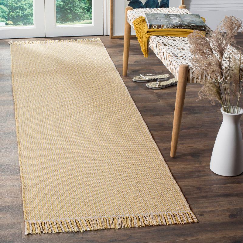 Montauk MTK340 Hand Woven Indoor Runner Rug - Ivory/Yellow - 2'3"x10' - Safavieh