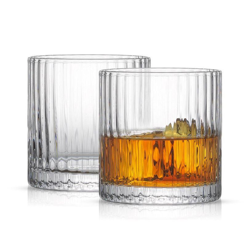 Elle 10oz Clear Fluted Double Old Fashioned Whiskey Glass Set