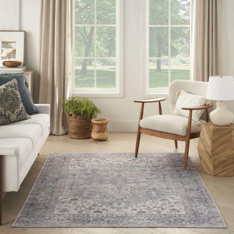 Machine Washable Oriental Gray Area Rug