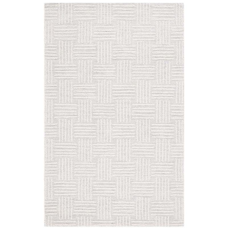 Gray Hand Tufted Wool Rectangular Area Rug 60" x 36"