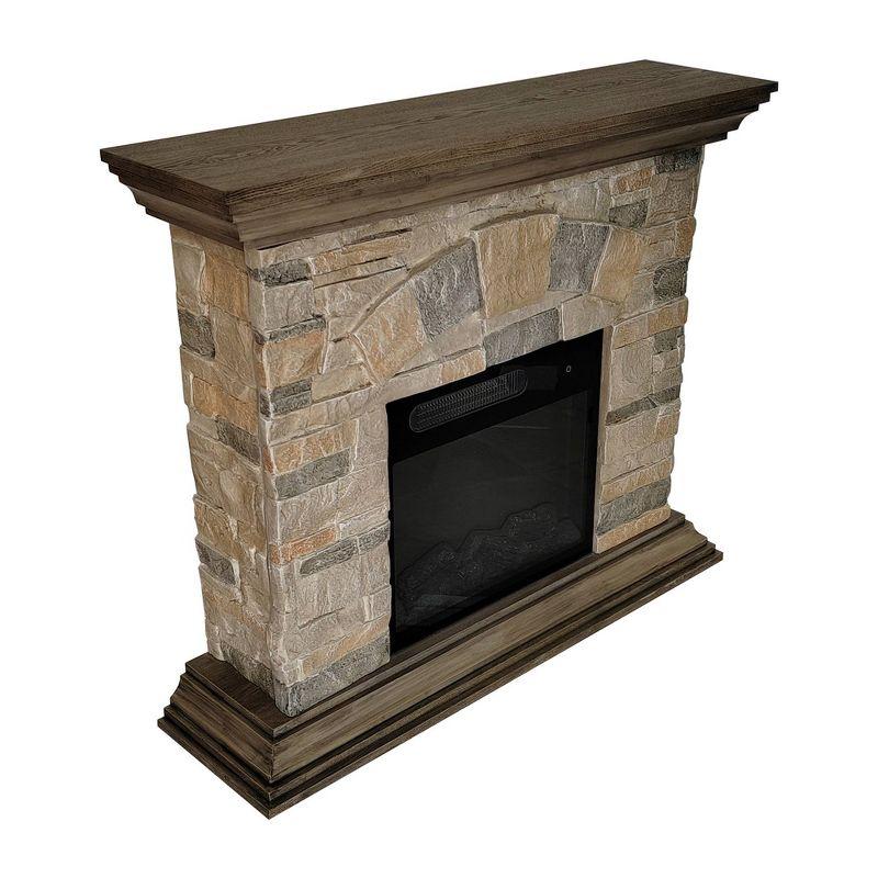 40" Freestanding Electric Fireplace Bisque - Festivo: Vintage Style MDF Frame, Adjustable Color Flames