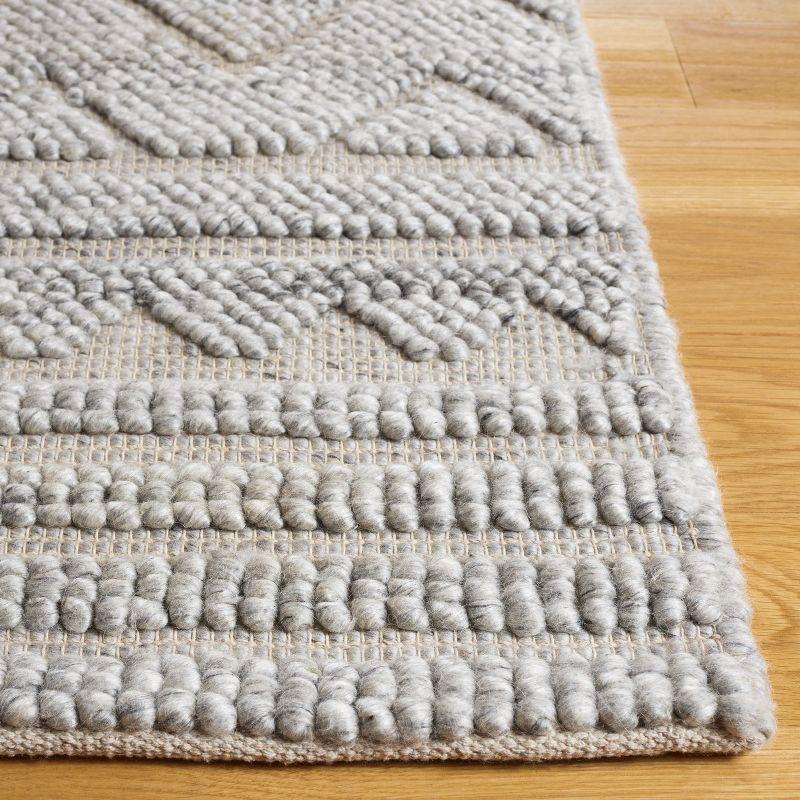 Handwoven Gray Mosaic Textured Wool Rug 8' x 10'