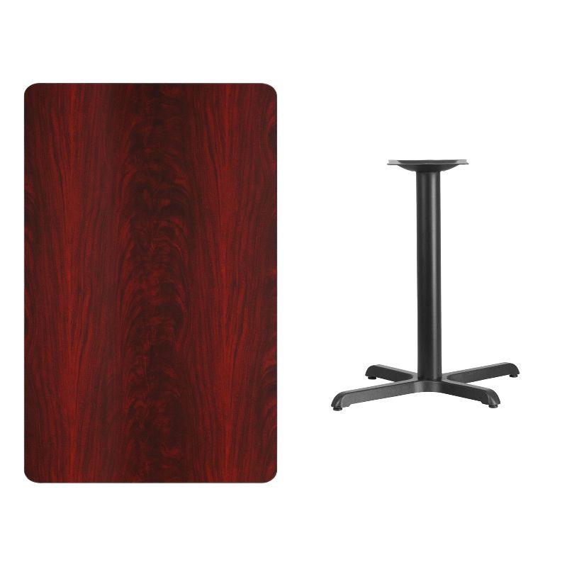 Flash Furniture 30'' x 48'' Rectangular Mahogany Laminate Table Top with 23.5'' x 29.5'' Table Height Base