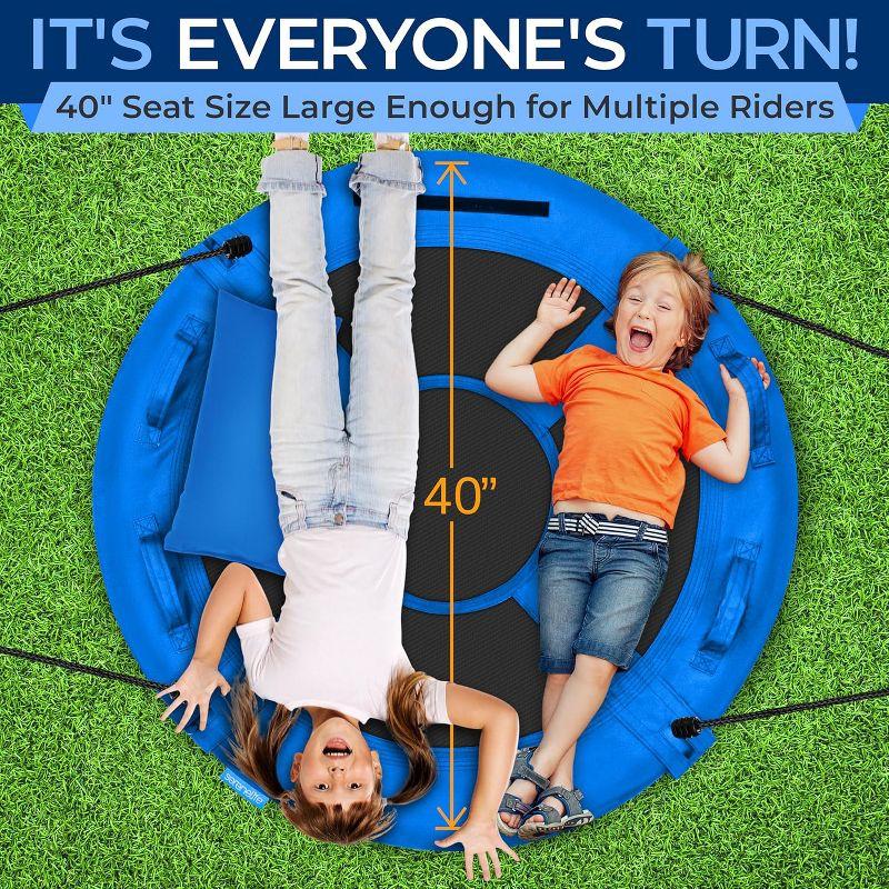 Klo Kick 40inch Metal/Fabric Web/Saucer Swing with Chains and Hooks