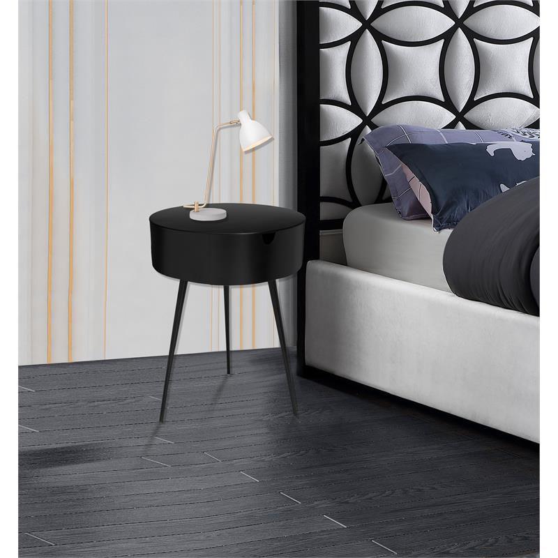 Bali Black Metal Nightstand-Meridian Furniture