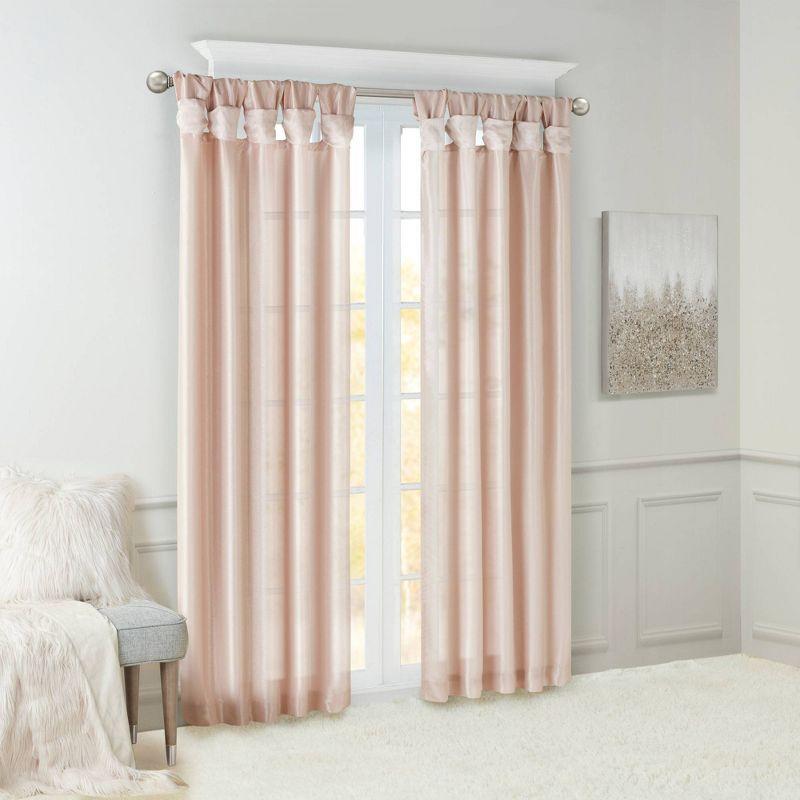 Lillian Twisted Tab Light Filtering Lined Curtain Panel