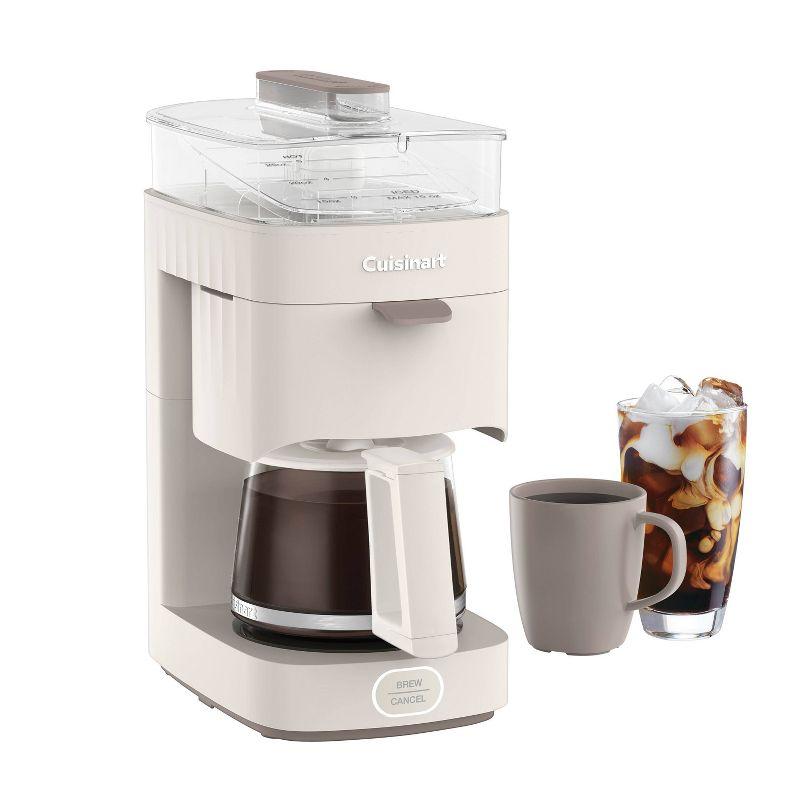 Off-White 5-Cup Compact Drip Coffee Maker with Glass Carafe