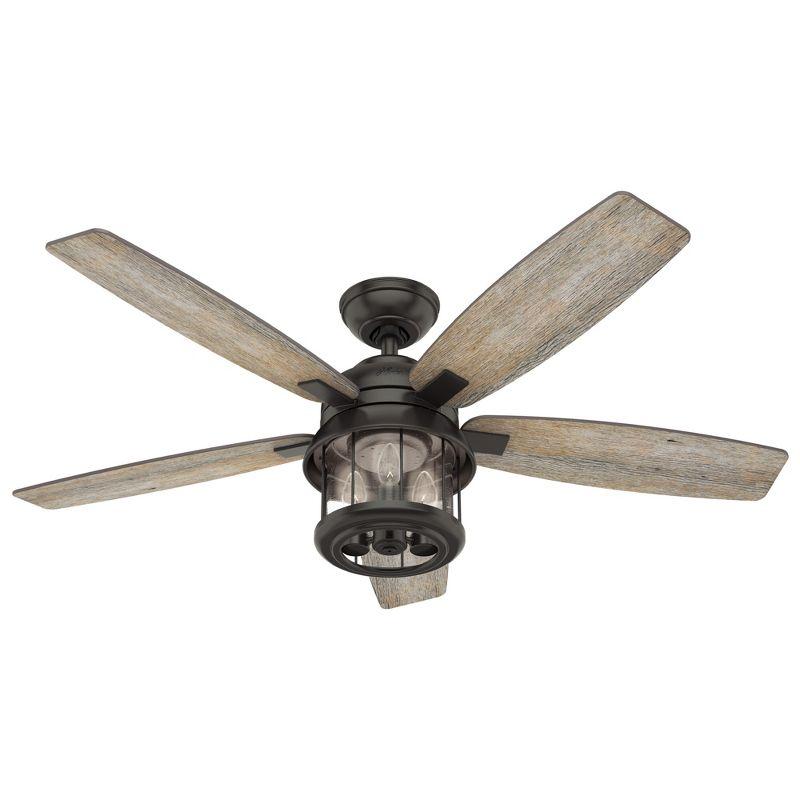 Hunter Fan 52" Coral Bay 5 - Blade Outdoor Standard Ceiling Fan with Remote Control and Light Kit Included