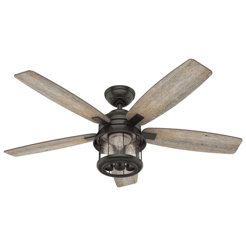 52" Noble Bronze Ceiling Fan with Seeded Glass Light