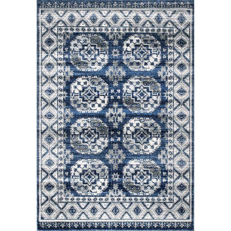 Nuloom Shea Oriental/Persian 5x7 Indoor Area Rug for Living Room Bedroom Dining Room Kitchen, Blue/Ivory