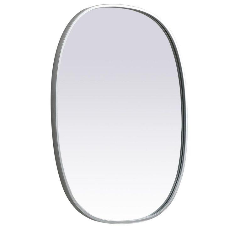 Elegant Decor Brynn Oval Modern MDF Wood/Iron Mirror, 24x40 Inch, Brass
