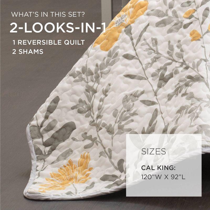 Lush Decor Aprile Microfiber Reversible Traditional 3 Piece Quilt Set