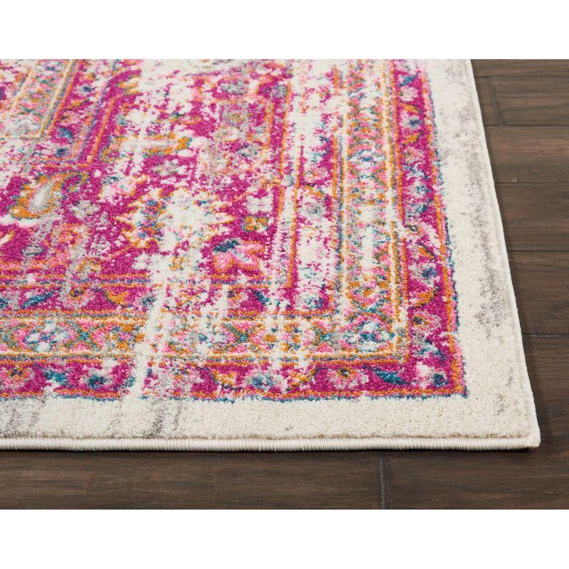 Nourison Passion Medallion Bohemian Indoor Rug Ivory/Fuchsia 9' x 12'