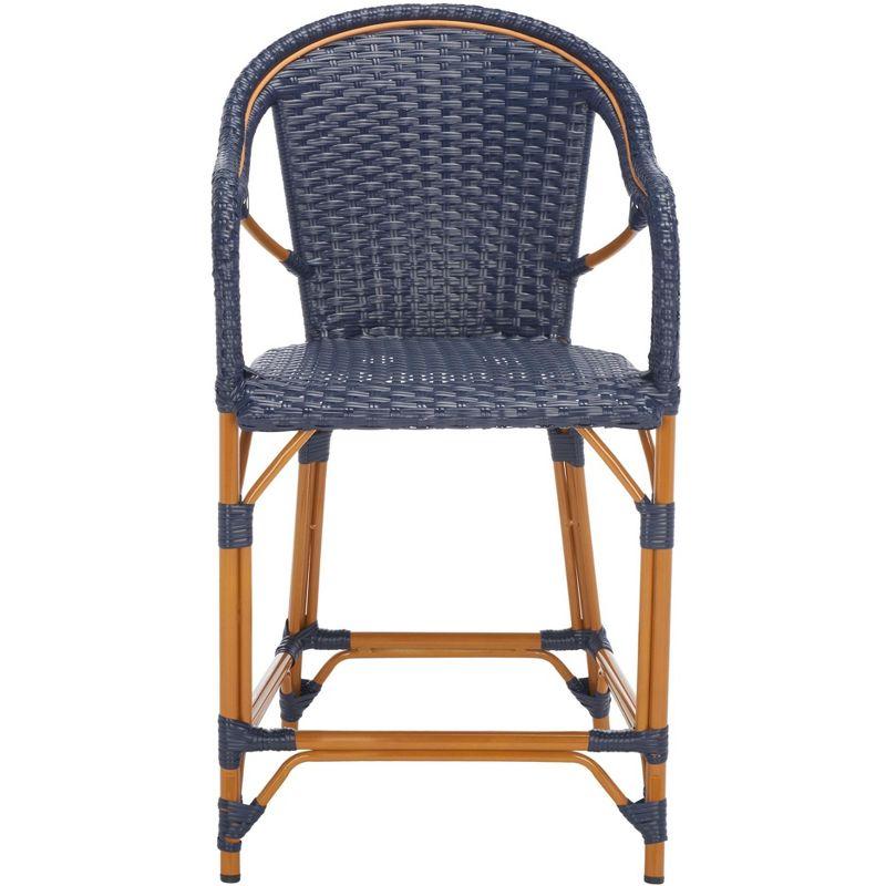 California Counter Stool With Arms - Indoor/Outdoor - PAT7533 - Navy - Safavieh