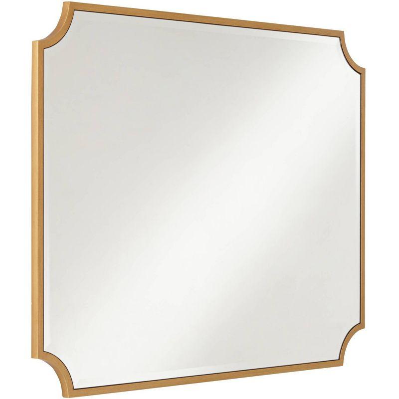 Noble Park Jacinda Rectangular Vanity Decorative Wall Mirror Modern Beveled Rounded Cut Edge Gold Frame 30" Wide for Bathroom Bedroom Living Room Home