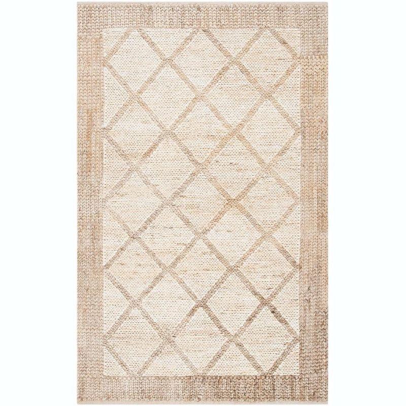 Natural Beige Handwoven Jute Kilim Area Rug 3' x 5'