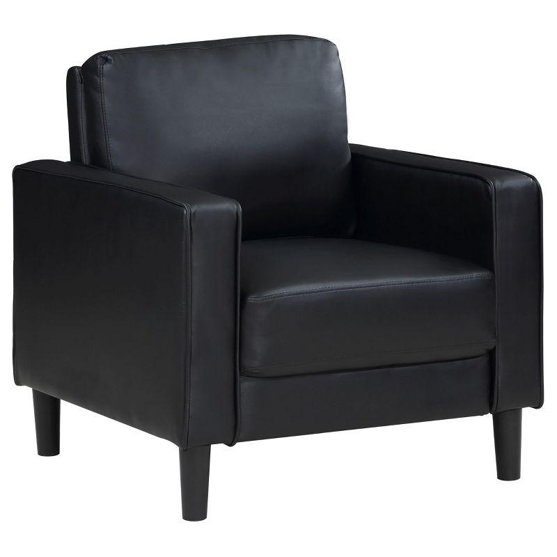 Coaster Home Furnishings Ruth Upholstered Track Arm Faux Leather Accent Chair Black