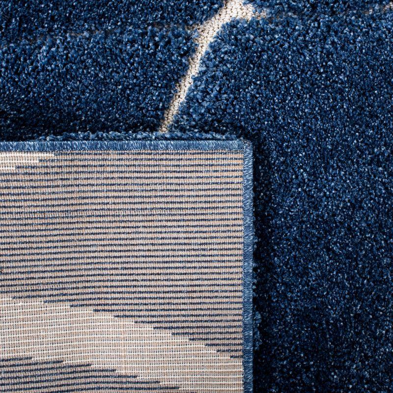 Florida Shag SG471 Power Loomed Indoor Area Rug - Navy/Ivory - 9'x12' - Safavieh