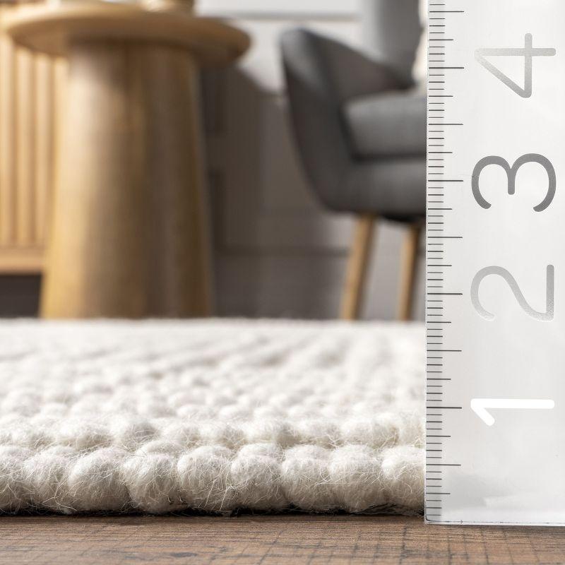 Nuloom Dorene Abstract 2x8 Wool Runner Indoor Area Rug for Living Room Bedroom Dining Room Entryway Hallway Kitchen, Ivory