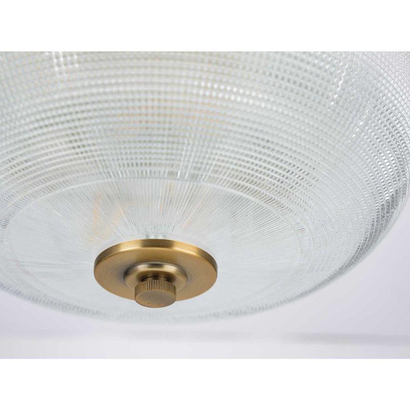 Progress Lighting, Archie Collection, 2-Light Flush Mount, Vintage Brass, Double Prismatic Glass