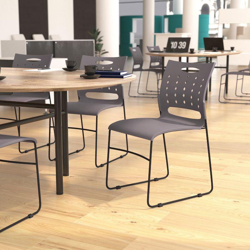 Heidi 881 lb. Capacity Sled Base Stack Chair with Air-Vent Back (Set of 5)