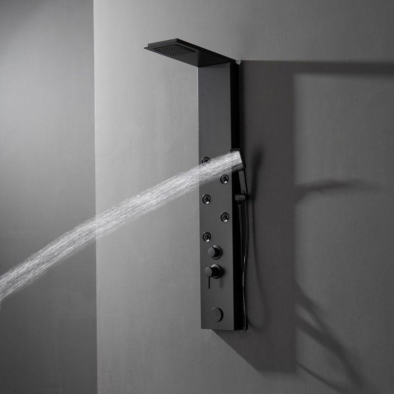 BWE 4-Jet Rainfall Shower Panel System with Rainfall Shower Head and Shower Wand