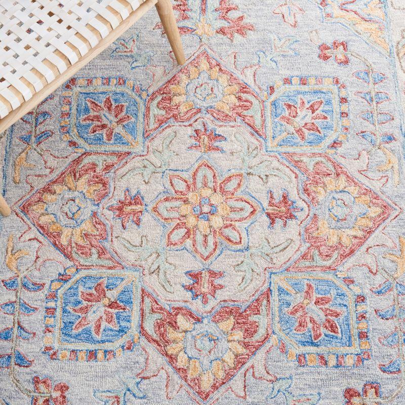 Metro MET352 Hand Tufted Indoor Area Rug - Grey/Rust - 4'x6' - Safavieh