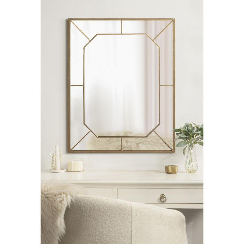 Ardithe Gold Geometric 24x30 Rectangular Vanity Mirror