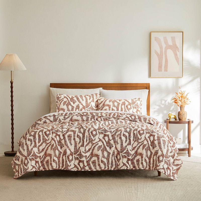 Southshore Fine Living Oversized Khari Lightweight 3-Piece Quilt Set Rust Full / Queen