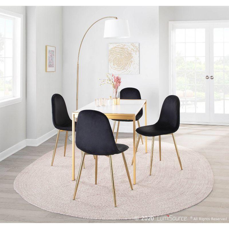 Set of 2 Pebble Contemporary Dining Chairs Gold/Black - LumiSource