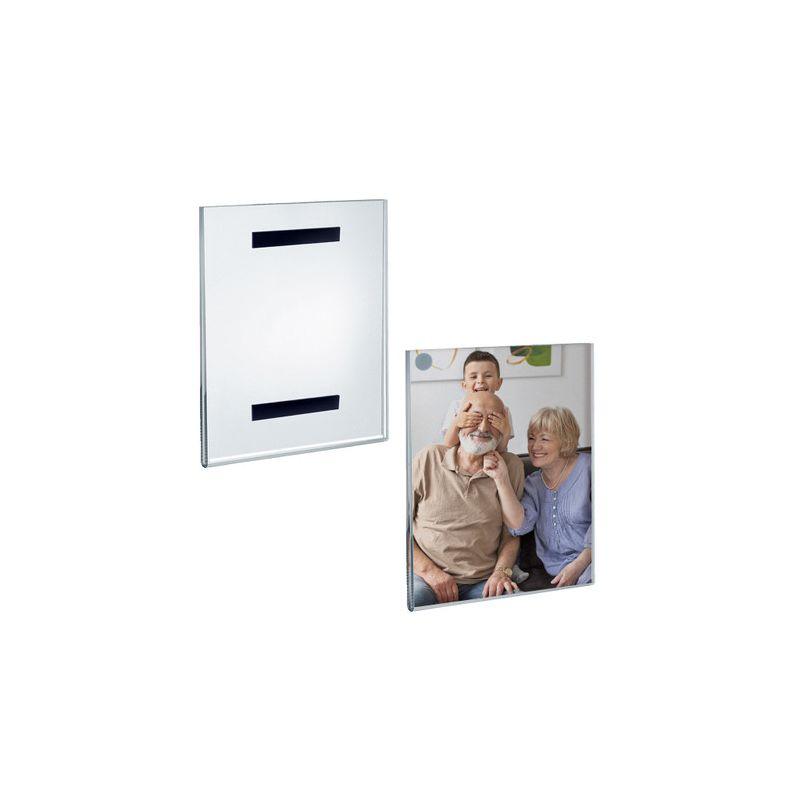 Azar Displays Clear Acrylic Magnet Back Sign Holder Frames 8" W x 10" H - Portrait / Vertical, 2-Pack (Set of 2)