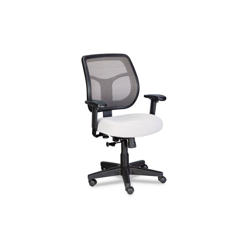 Eurotech Apollo Mid-Back Mesh Chair, 18.1" to 21.7" Seat Height, Silver Seat, Silver Back, Black Base