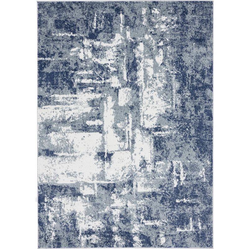 Abstract Elegance Blue Synthetic 8' x 10' Area Rug