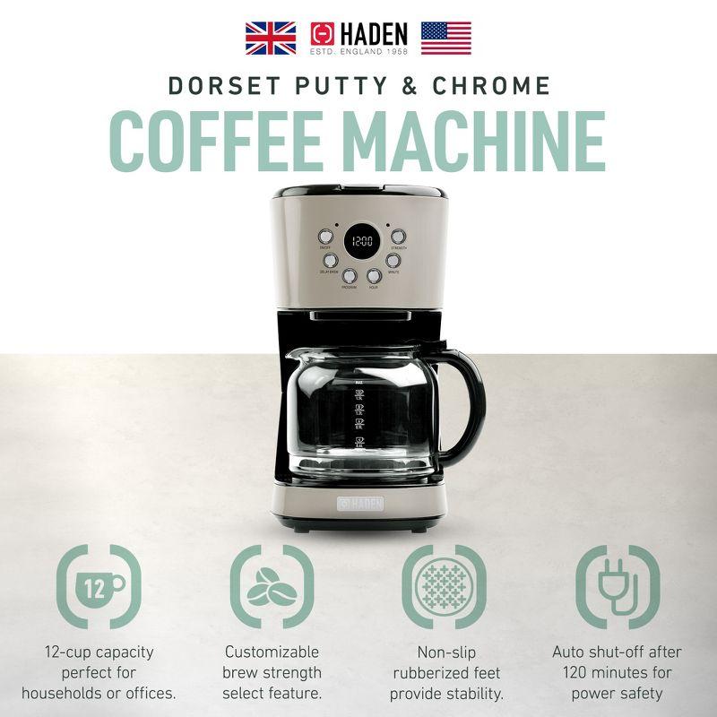 HADEN Putty Beige Programmable Drip Coffee Maker