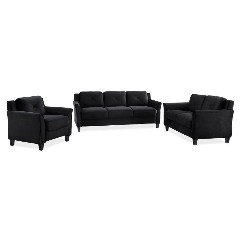 Harper Tufted Microfiber Sofa Black - Lifestyle Solutions