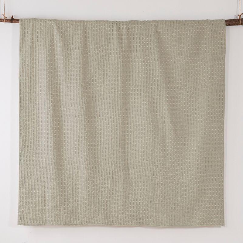 Cross Stitch Taupe Full/Queen Quilt Set