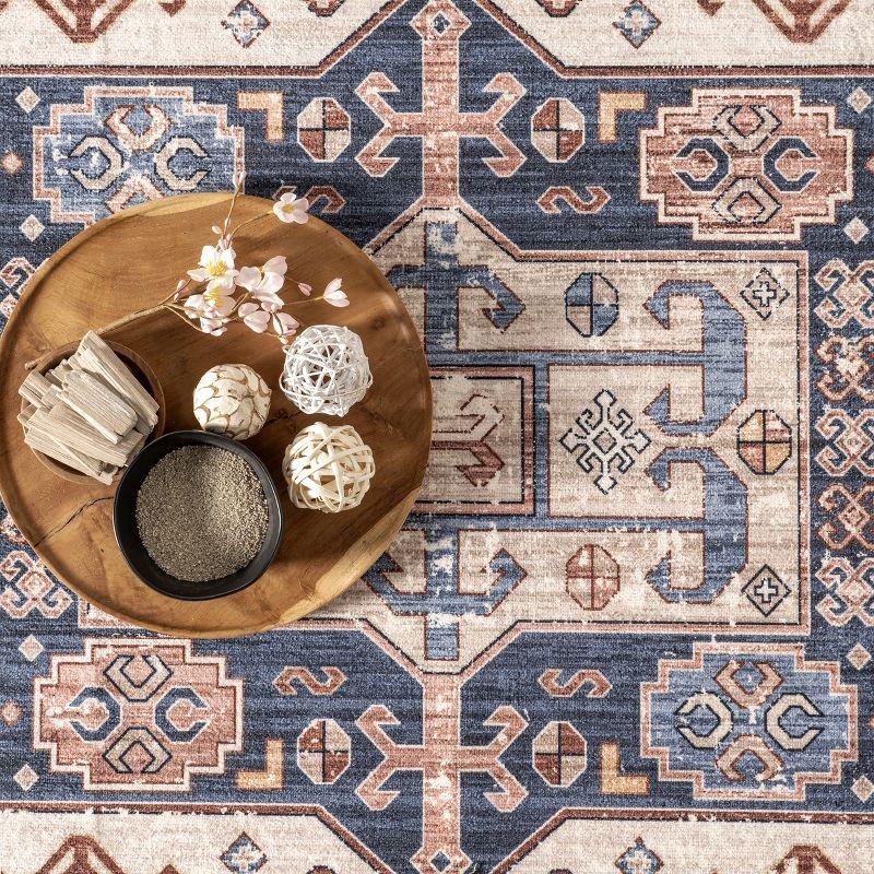 Nuloom Órla Bordered Pet Friendly Machine Washable Area Rug, 4' x 6', Rust