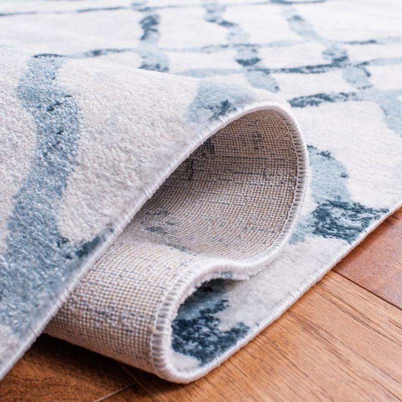 Martha Stewart Isabella - MSR0957 - Indoor Power Loomed Area Rugs - Ivory/Turquoise - 5'3"x7'7"