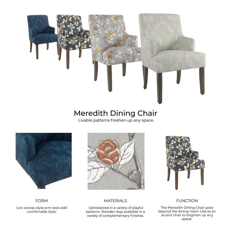Dining Chairs Indigo - HomePop: Upholstered Arm Chair, Cotton Fabric, Foam Filled, Plywood & Hardwood Frame