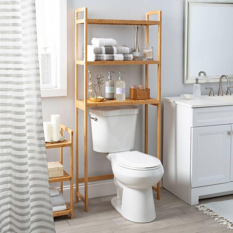 Brown Bamboo 3-Tier Over-the-Toilet Space Saver