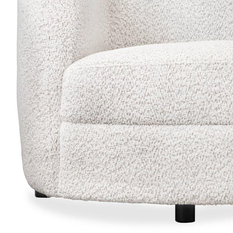 HOMES: Inside + Out 63.75" Pinehush Boho Curved Boucle Fabric Loveseat with Pocket Coil Cushions