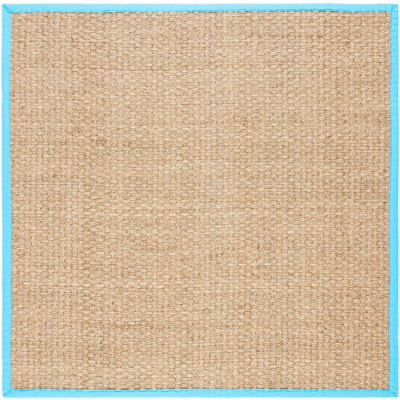 Natural Fiber NF114 Power Loomed Indoor Area Rug - Natural/Turquoise - 6'x6' - Safavieh