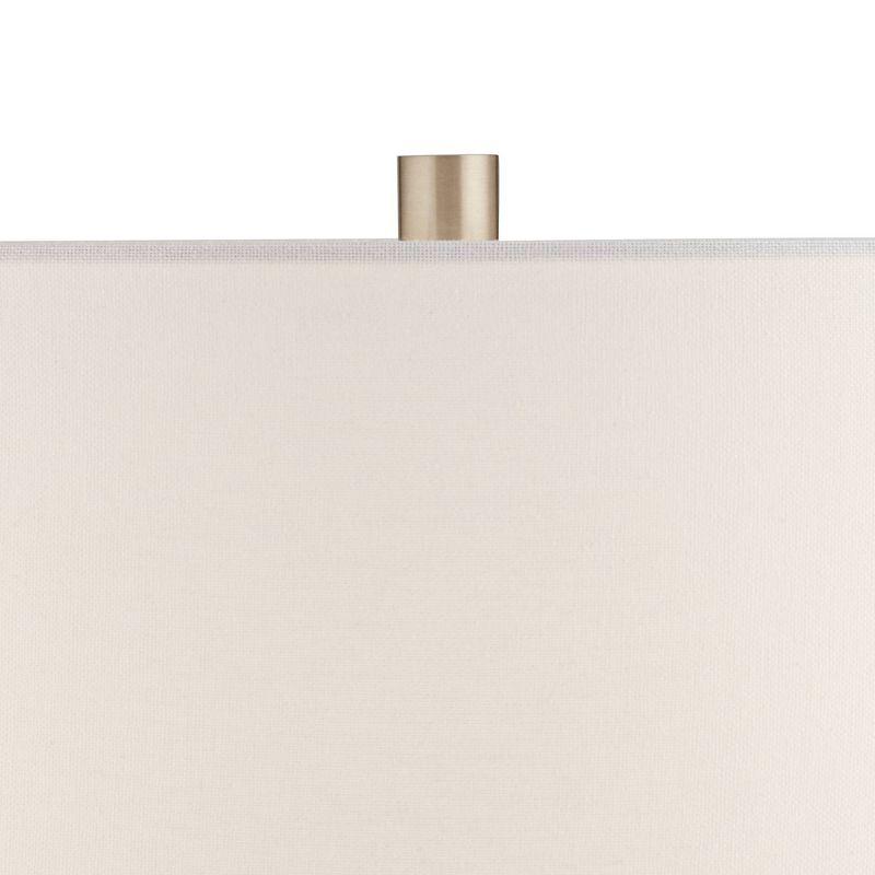 Pacific Coast Lighting 32" Tall Large Modern End Table Lamp with Side Reading Light Silver Brushed Nickel Finish Metal Single Living Room Bedroom