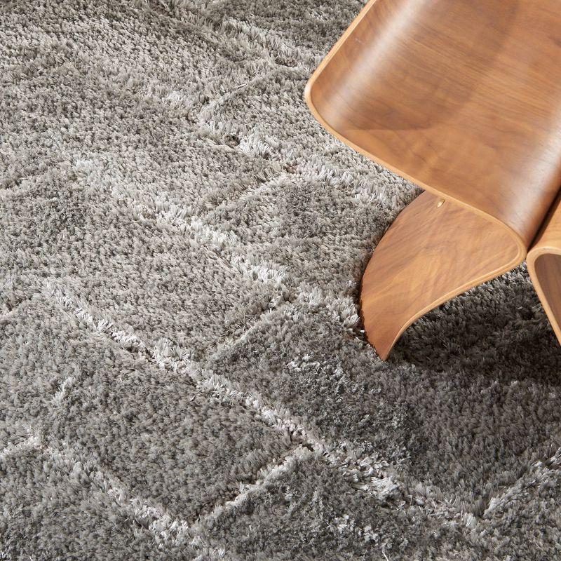 Dreamy Shag Abstract Grey Area Rug