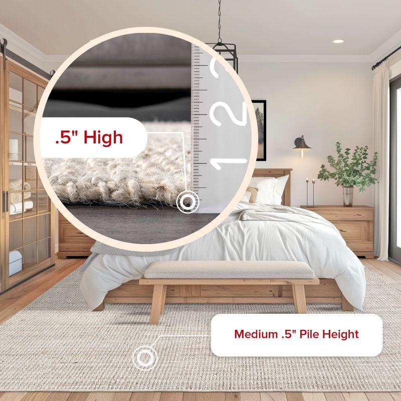 nuLOOM Ashli Solid Farmhouse Jute Area Rug, 3' x 5', Off White