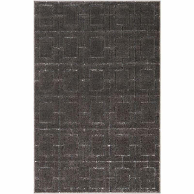 Glam Geometric Gray Silver Area Rug