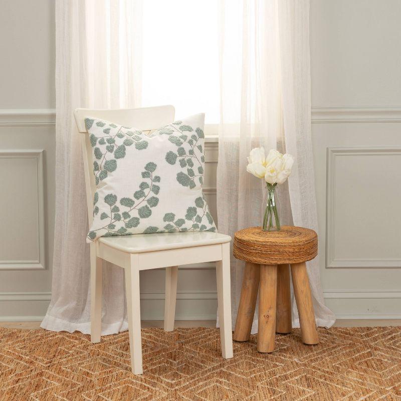 Embroidered Cotton Throw Pillow