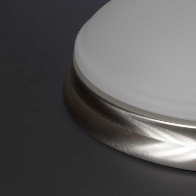 Brushed Nickel 11" LED Flush Mount with Etched Glass Shade