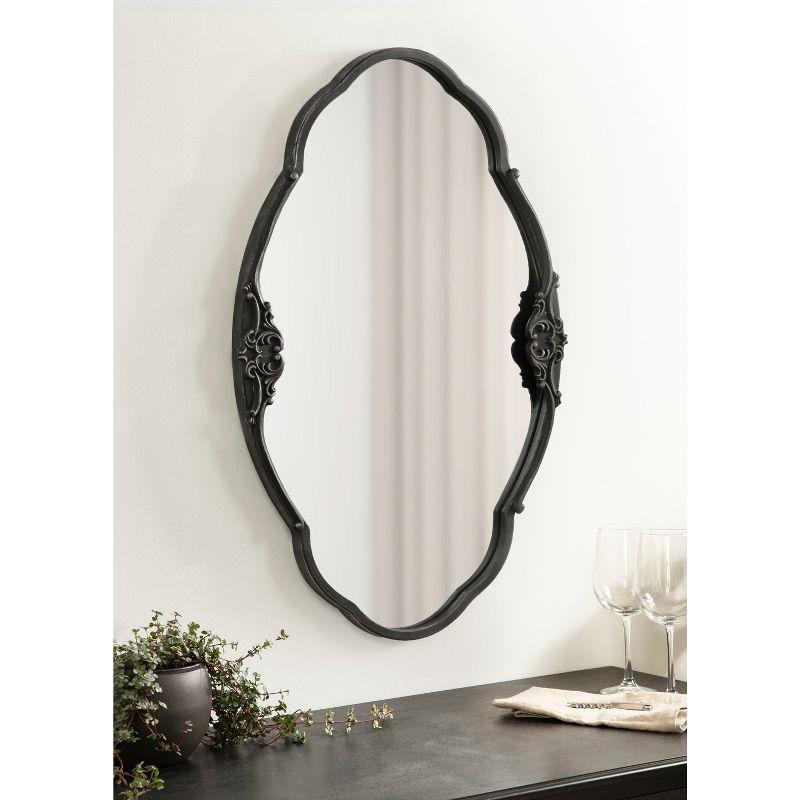 Kate & Laurel All Things Decor 30"x18" Novella Vintage Glam Ornate Mirror Black: Baroque-Inspired, Wall-Mounted