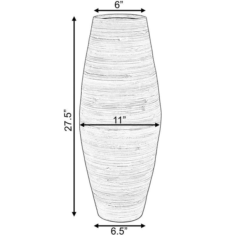 Uniquewise Handcrafted Tall Cylinder Bamboo Floor Vase – Elegant Decorative Accent for Home Offices, Hotel Lobbies, and Spa Spaces – Perfect Decor